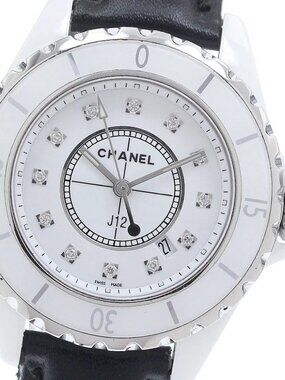 CHANEL J12 H1628 White ceramic 12P diamond white Dial Quartz Ladies Watch_938318